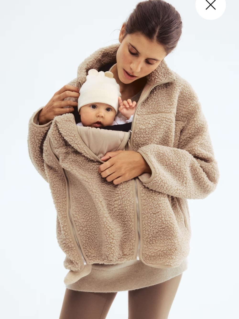 NWT H&M Babywearing before and after Sherpa Teddy Jacket Small - Picture 2 of 2